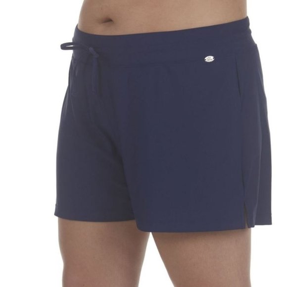 Womens Swimsuit Shorts ZeroXPosur 3X Blue Action UPF 30+ Plus Built in Brief - Picture 1 of 6